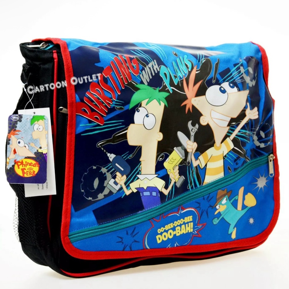 🏰 NWT! Disney Phineas & Ferb Messenger Bag